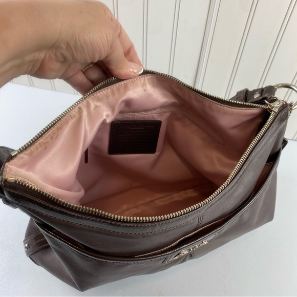 Coach Women’s Park Soft and Patent Brown‎ Leather Shoulder Satchel Bag Purse - Picture 9 of 15